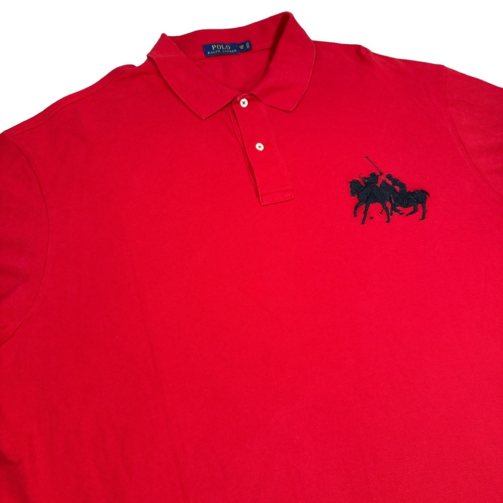 Polo Ralph Lauren Polo Shirt Men 3XB Red Short Sleeve Big Double Pony